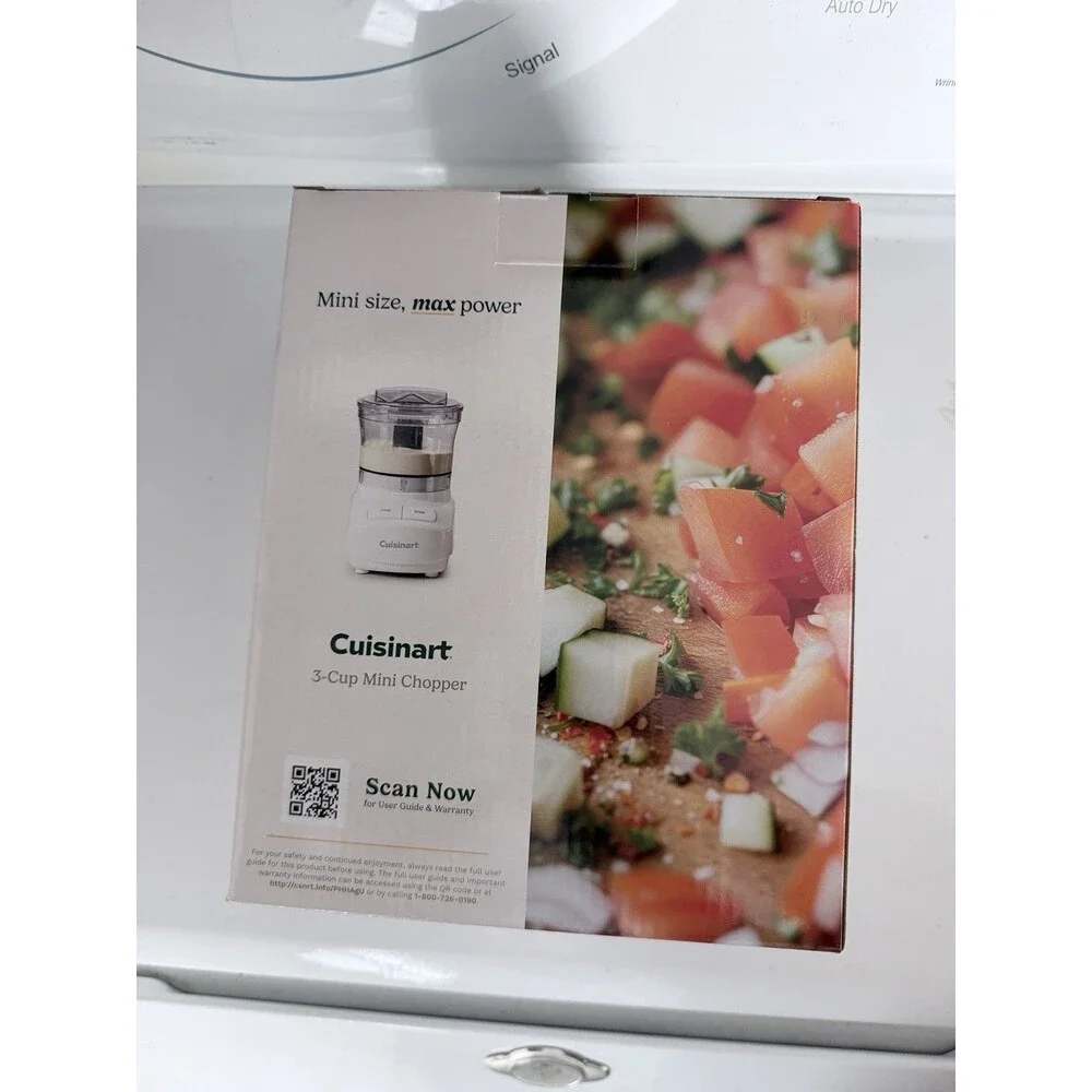 Cuisinart CCH-3 3-Cup Electric Mini Chopper White/Clear w/ Bowl & Lid